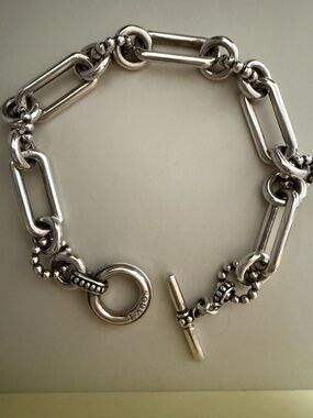 Lagos caviar Sterling Silver Link Toggle Bracelet - Chunky Chain